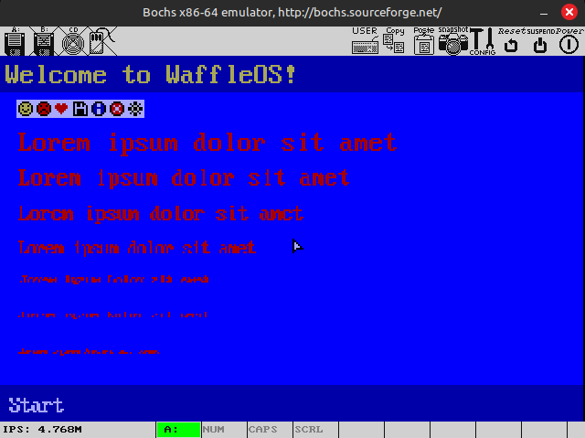 WaffleOS graphical interface